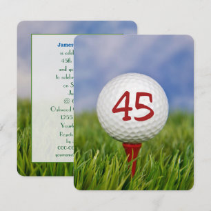 45th Birthday Party Golf thema Kaart