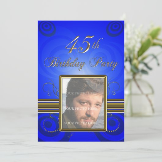 45th Birthday party Invitation Kaart (Staand voorkant)