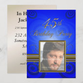 45th Birthday party Invitation Kaart (Voorkant / Achterkant)