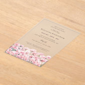 45th Birthday Pink Carnation January Birth Flower Acryl Uitnodigingen (Laagn)