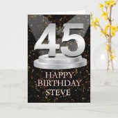 45th Birthday Spotlights Voeg een naam toe Kaart (Gele Bloem)