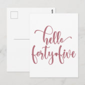 45th Birthday Women Hello 45 Cute 45 Years Old Briefkaart (Voorkant / Achterkant)