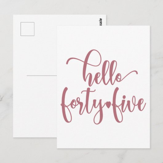 45th Birthday Women Hello 45 Cute 45 Years Old Briefkaart (Voorkant / Achterkant)