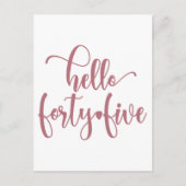 45th Birthday Women Hello 45 Cute 45 Years Old Briefkaart (Voorkant)
