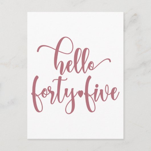 45th Birthday Women Hello 45 Cute 45 Years Old Briefkaart (Voorkant)