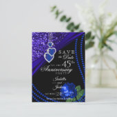 45th Glitter & Roos Jubileum - Sla de datum op Aankondigingskaart (Staand voorkant)