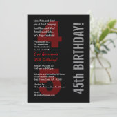 45th Modern Birthday Black White Metallic Kaart (Staand voorkant)