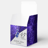 45th of 65th Sapphire Blue Glitter Jubileum Bedankdoosjes (Geopend)