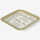 45th Party Random Number Pattern Gold/White Papieren Bordje (Gebogen)