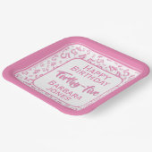 45th Party Random Number Pattern Pink/White Papieren Bordje (Gebogen)