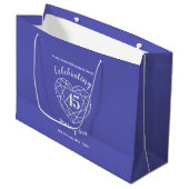 45th Sapphire Jubileum 45 jaar blauw custom tas Groot Cadeauzakje (Voorkant Gekanteld)