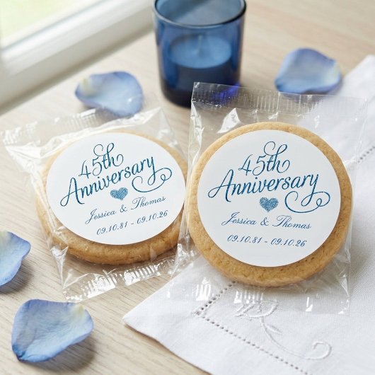 45th Sapphire Wedding Anniversary Ronde Sticker