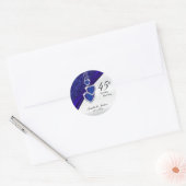 45th Sapphire Wedding Jubileum Design Ronde Sticker (Envelop)