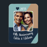 45th Sapphire Wedding Jubileum Foto Keepsake Magneet<br><div class="desc">Deze op maat gemaakte magneet is de perfecte manier om uw huwelijksmijlpaal te vieren met uw favoriete gepersonaliseerde foto voor een tijdloze herinnering voor de komende jaren.</div>