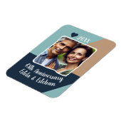 45th Sapphire Wedding Jubileum Foto Keepsake Magneet (Linkerzijde)