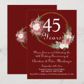 45th Sapphire Wedding Jubileum Rozen Gold Lijst Kaart (Voorkant / Achterkant)