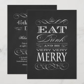 45th Verjaardagsdiner Party Eet Drink en wees vrol Kaart (Voorkant / Achterkant)