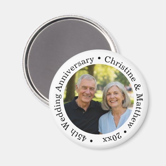 45th Wedding Anniversary Add Your Own Couple Photo Magneet (Voorkant / Achterkant)