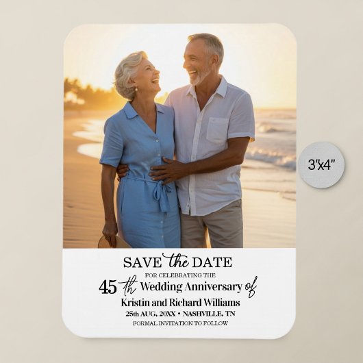 45th Wedding Anniversary Save the Date Photo Magneet