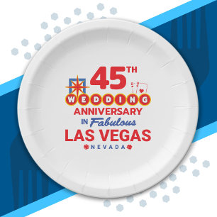 45th Wedding Jubileum Couples Las Vegas Trip Papieren Bordje