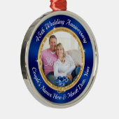 45th Wedding Jubileum Gift Ideas, Sapphire Metalen Ornament (Rechts)