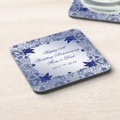 45th Wedding Jubileum Plastic Onderzetter set (Linkerzijde)