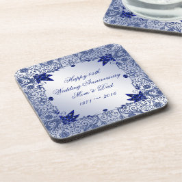 45th Wedding Jubileum Plastic Onderzetter set