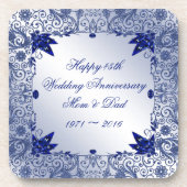 45th Wedding Jubileum Plastic Onderzetter set (Voorkant)