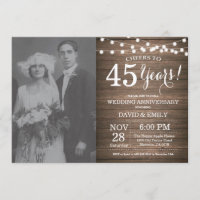 45th Wedding Jubileum Rustic Wood