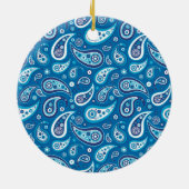 45th Wedding Jubileum Sapphire Paisley Monogram Keramisch Ornament (Achterkant)