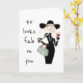 **45th & YOU ARE FABULOUS** ALTIJD! VERJAARDAG KAA Kaart (Gele Bloem)