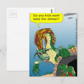 468 Zee monster "subs for diner" cartoon Briefkaart (Voorkant / Achterkant)