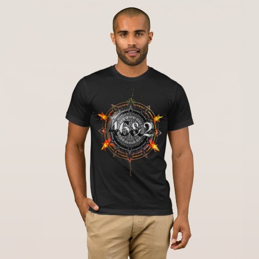 46 & 2 | TOOL-Inspired Steampunk Compass Tee T-shirt (Voorkant volledig)