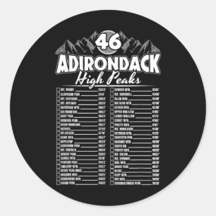 46 Adirondack bergbeklimmen checklist Ronde Sticker