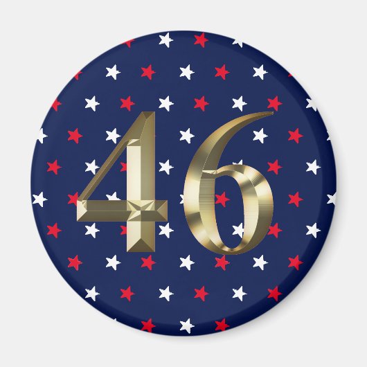 "46" Biden President, Biden Harris 2020 Gold Blue Magneet (Voorkant)