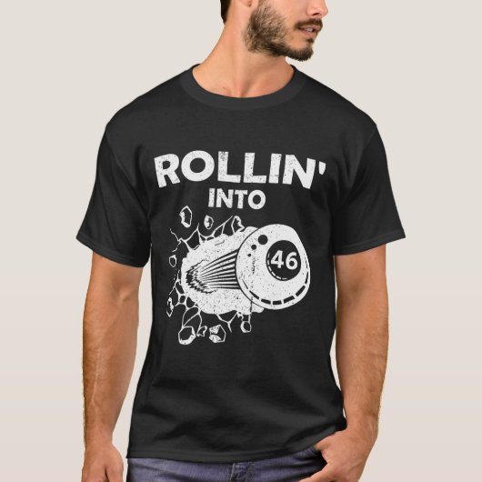 46 biljarten 46ste verjaardag Flaming Bil T-shirt (Voorkant)