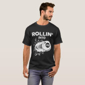46 biljarten 46ste verjaardag Flaming Bil T-shirt (Voorkant volledig)