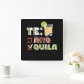 46.Cinco de Mayo Te Amo Quila Tequila Limoen Vierkante Klok (Huis)