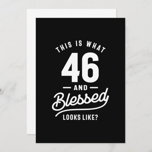 46 jaar - 46e verjaardag Funny Gift Bedankkaart (Voorkant / Achterkant)