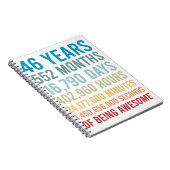 46 jaar 552 maanden 16790 dagen Geweldige geboorte Notitieboek (Rechterzijde)