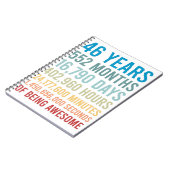 46 jaar 552 maanden 16790 dagen Geweldige geboorte Notitieboek (Linkerzijde)