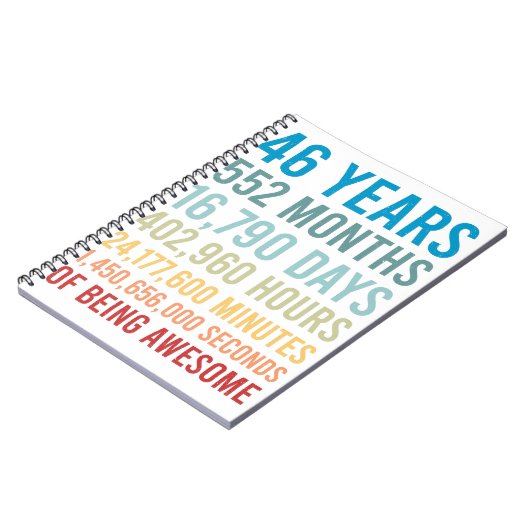 46 jaar 552 maanden 16790 dagen Geweldige geboorte Notitieboek (Linkerzijde)