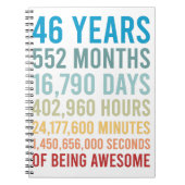46 jaar 552 maanden 16790 dagen Geweldige geboorte Notitieboek (Voorkant)