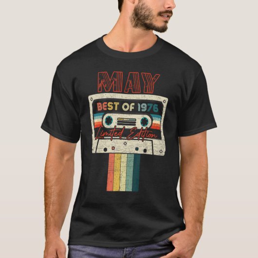 46 jaar mei Beste van 1976 Cassettebandje T-shirt (Voorkant)