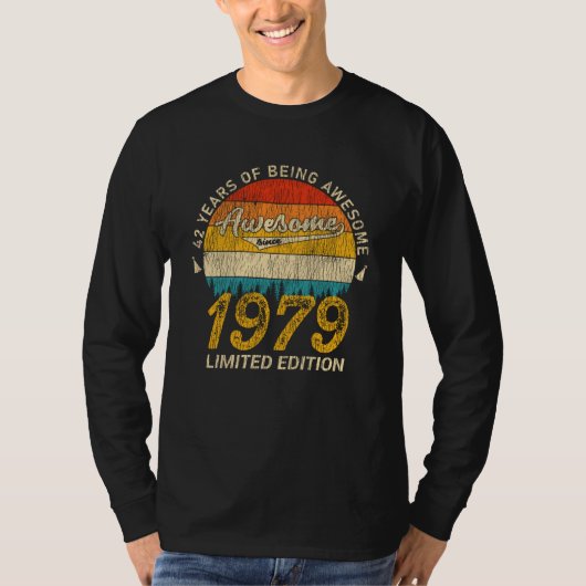 46 jaar oud 1979 Retro Geweldige 46e verjaardagsca T-shirt (Voorkant)