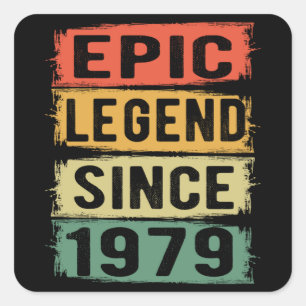 46 jaar oud Bday 1979 Epic Legend 46e verjaardag Vierkante Sticker