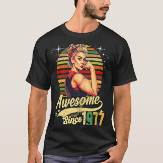 46 jaar oud Geweldige sinds 1977 46e verjaardag T-shirt