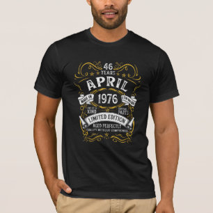 46 jaar oud in april 1976 46e verjaardag t-shirt