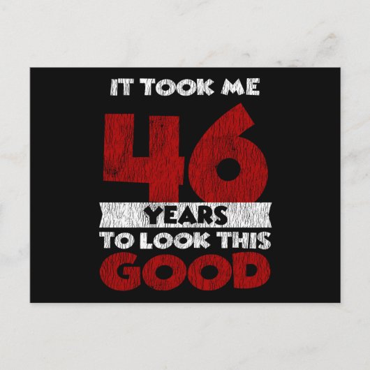 46 jaar oude dag nam me er goed uitzien 46e verjaa briefkaart (Voorkant)