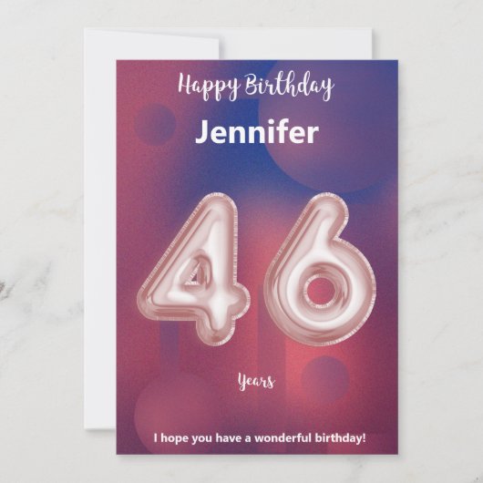 46-jarige Happy Birthday-kaart (Voorkant)